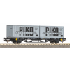 Wagon towarowy platforma DR z 2 kontenerami IV 2x 20ft VEB PIKO 27709 H0